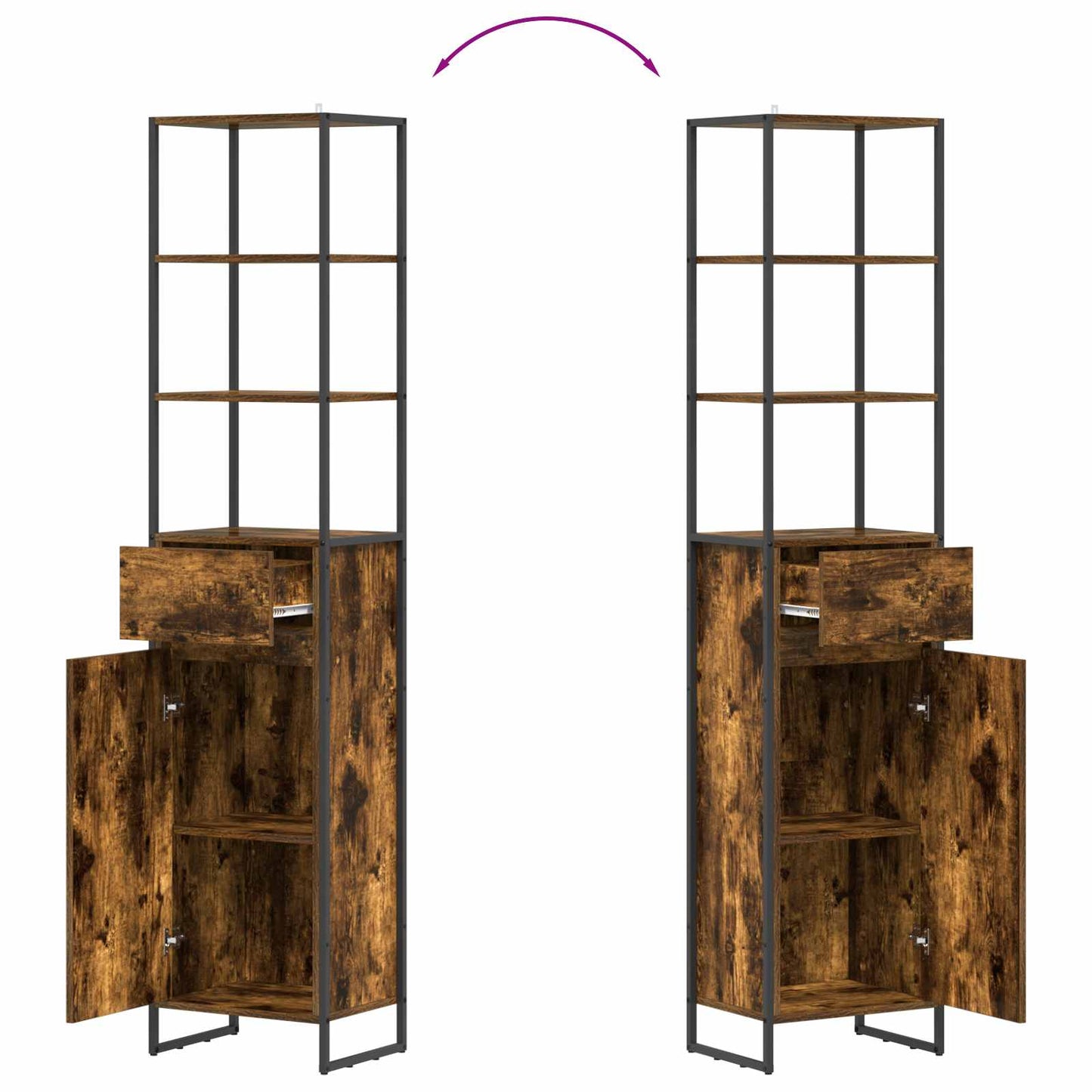 vidaXL Badezimmerschrank Raucharbe 40 x 30 x 180 cm Holzwerkstoff