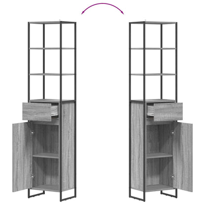 vidaXL Badezimmerschrank Graues Sonoma 40 x 30 x 180 cm Holzwerkstoff
