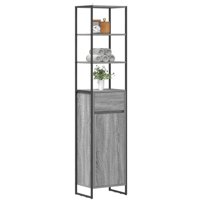 vidaXL Badezimmerschrank Graues Sonoma 40 x 30 x 180 cm Holzwerkstoff