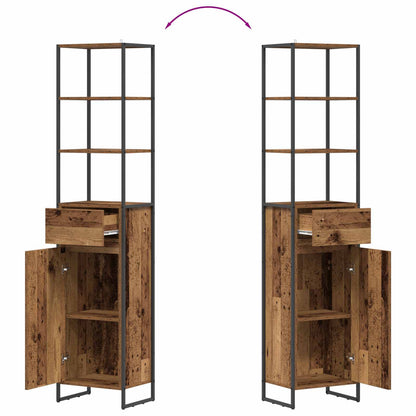 Badezimmerschrank Altholz 40 x 30 x 180 cm Holzwerkstoff