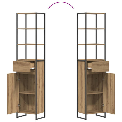 Badezimmerschrank mit Tür Kunsthandwerk Eiche 40 x 30 x 180 cm