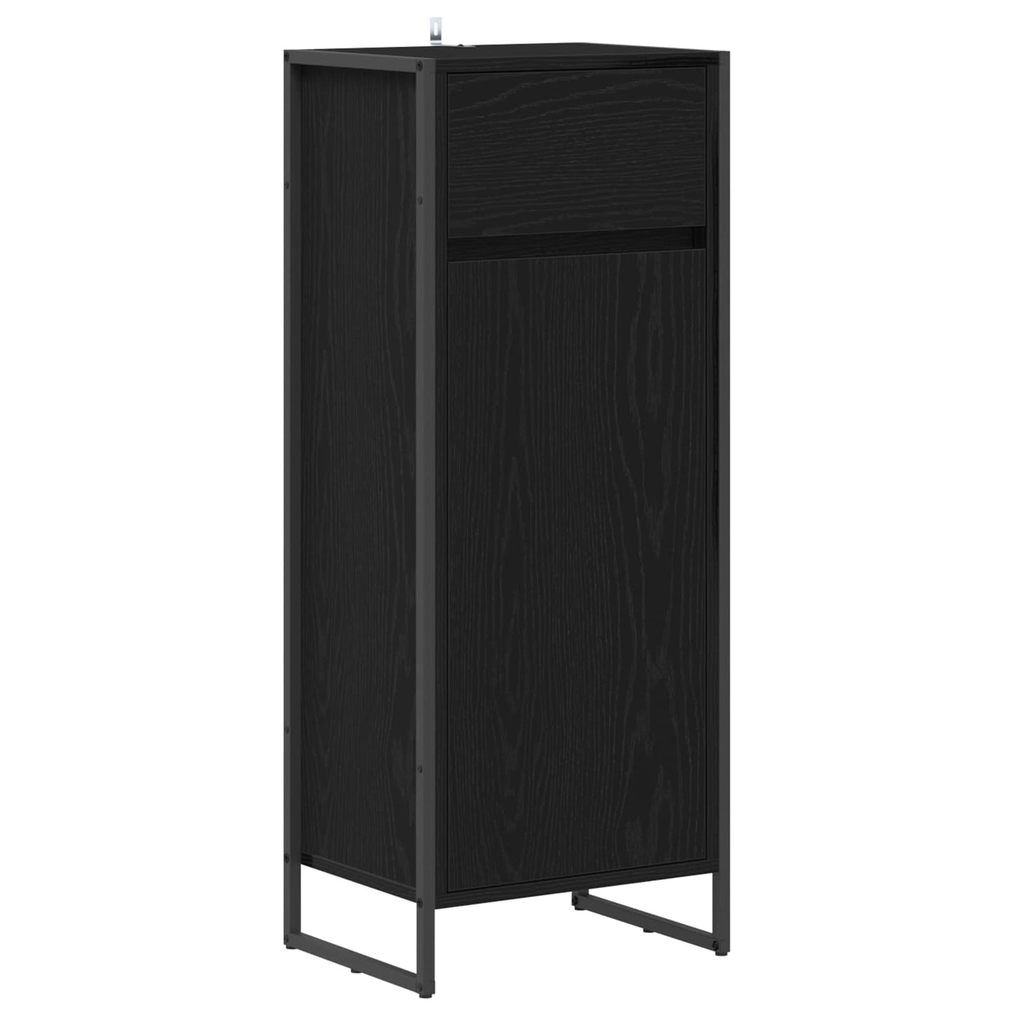 Badezimmerschrank mit Tür Schwarz Eichen-Optik 40 x 30 x 100 cm