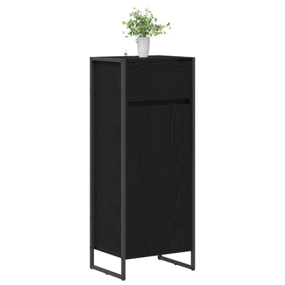 Badezimmerschrank mit Tür Schwarz Eichen-Optik 40 x 30 x 100 cm
