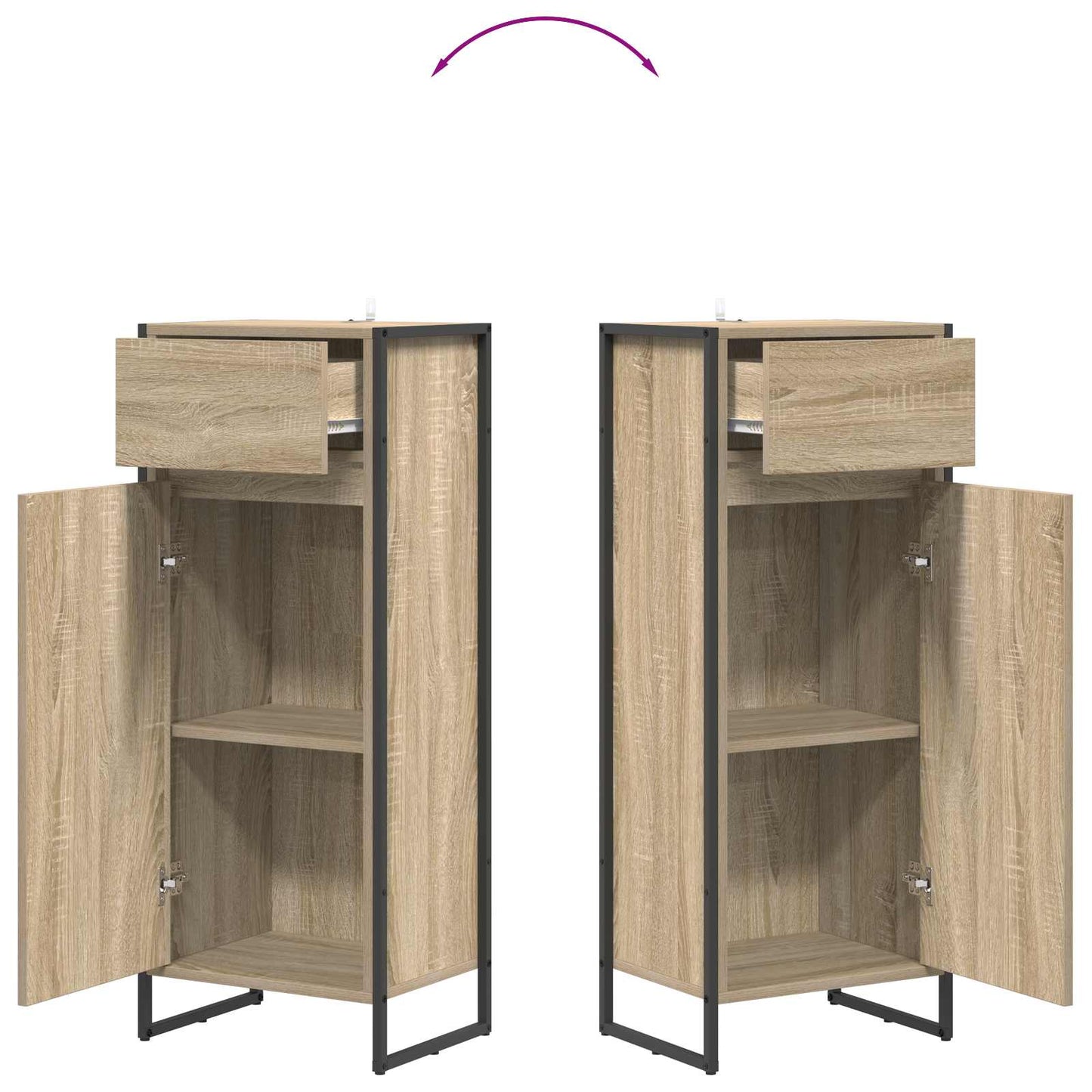 vidaXL Badezimmerschrank mit Tür Sonoma 40 x 30 x 100 cm Holzwerkstoff