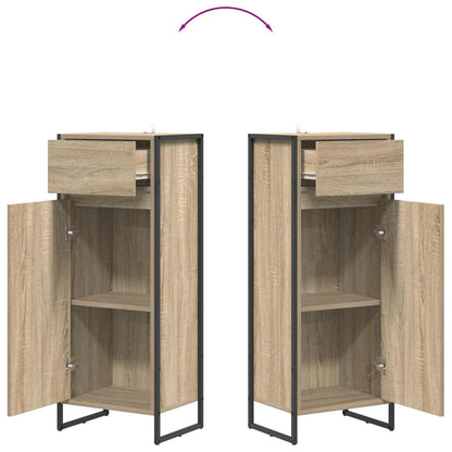 vidaXL Badezimmerschrank mit Tür Sonoma 40 x 30 x 100 cm Holzwerkstoff