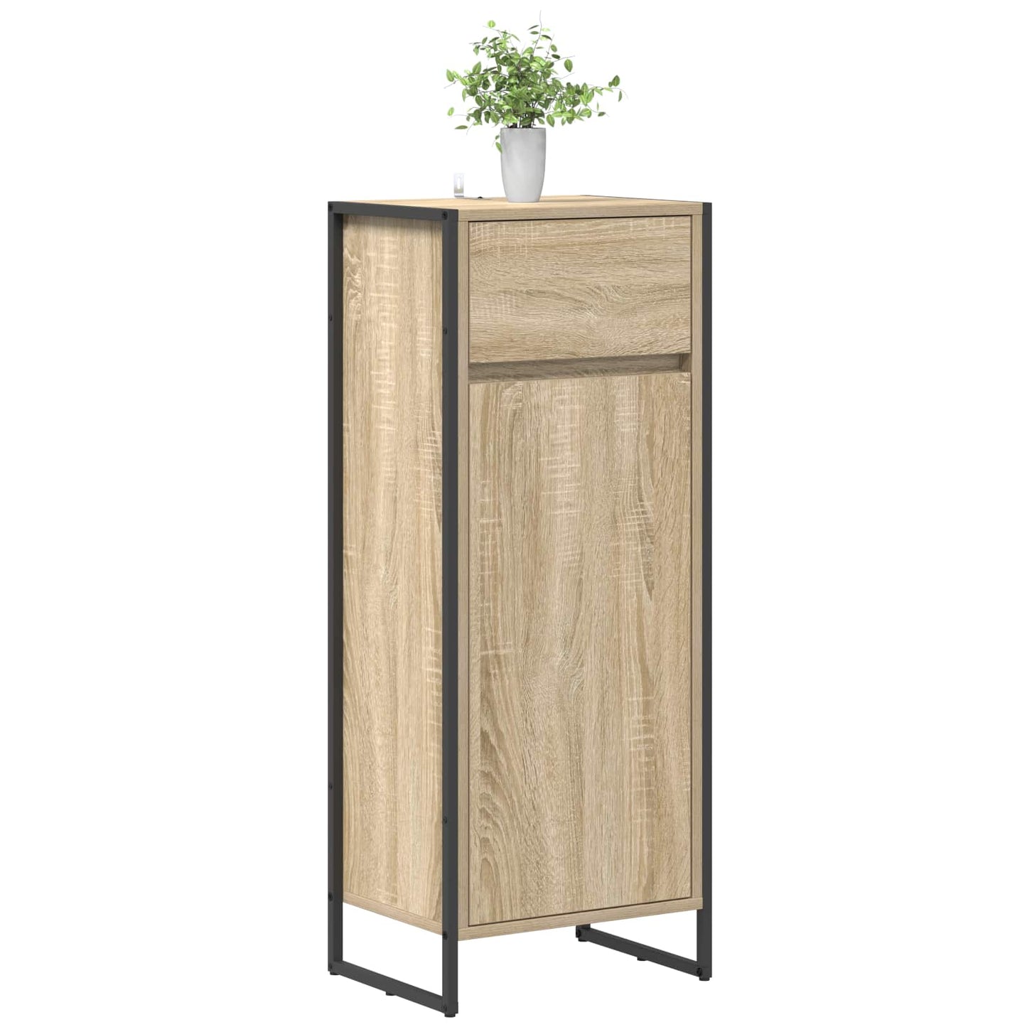vidaXL Badezimmerschrank mit Tür Sonoma 40 x 30 x 100 cm Holzwerkstoff
