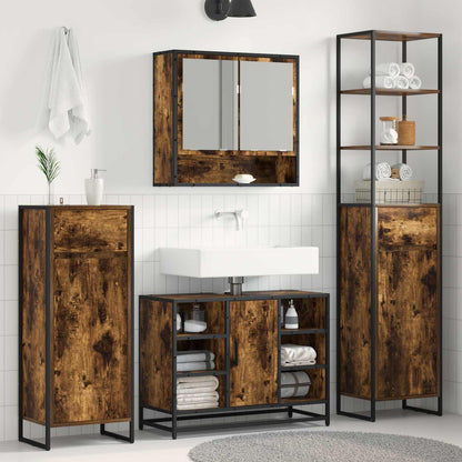 vidaXL Badezimmerschrank Raucharbe 40 x 30 x 100 cm Holzwerkstoff