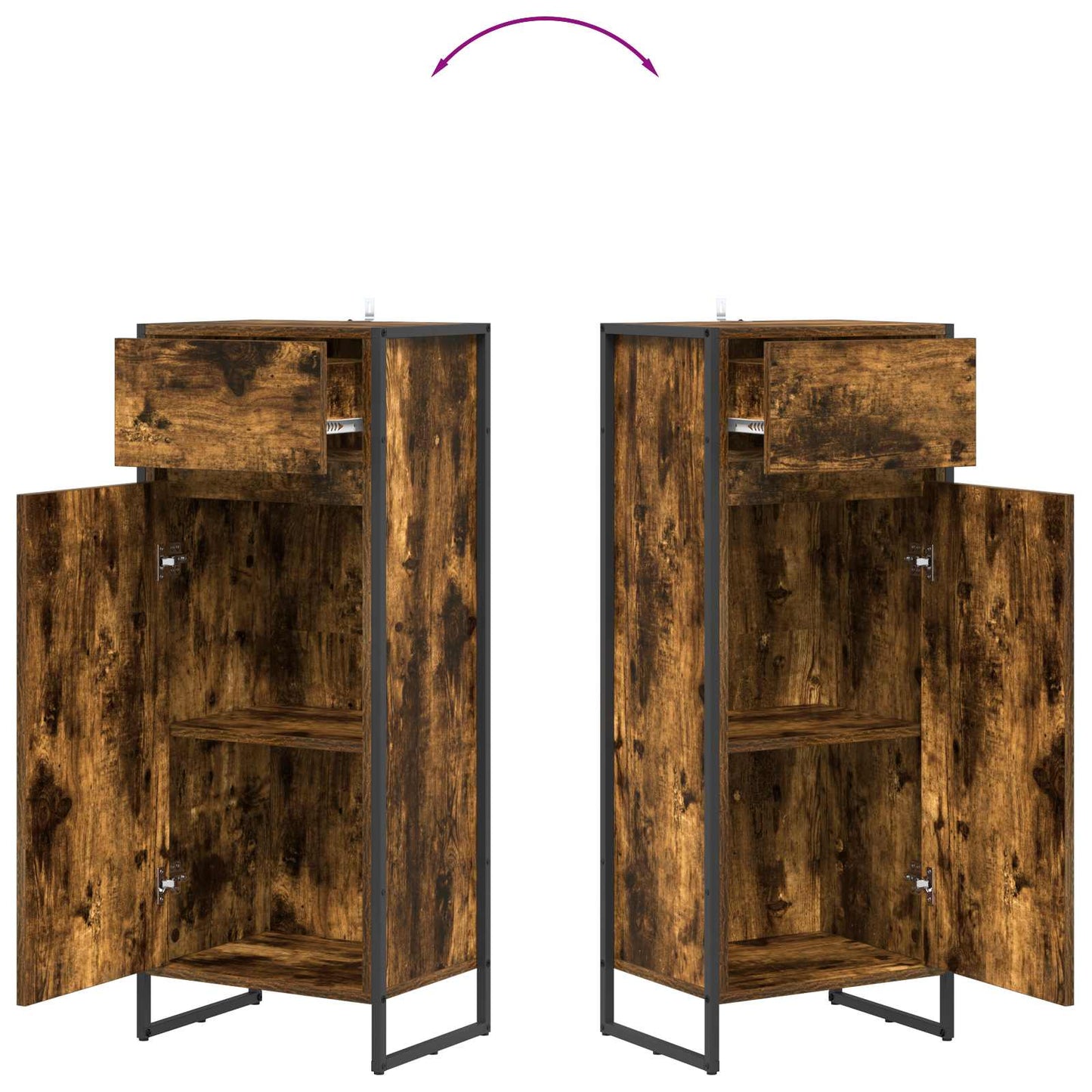 vidaXL Badezimmerschrank Raucharbe 40 x 30 x 100 cm Holzwerkstoff