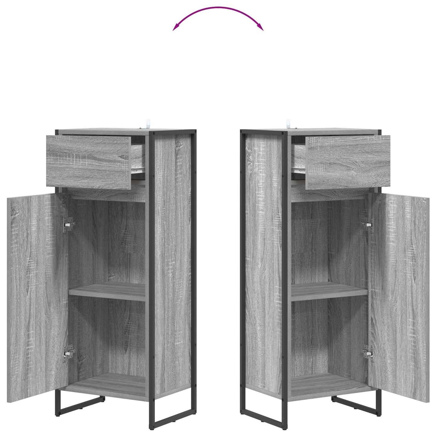 vidaXL Badezimmerschrank Graues Sonoma 40 x 30 x 100 cm Holzwerkstoff