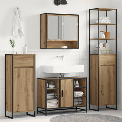 vidaXL Badezimmerschrank mit Tür Kunsthandwerk Eiche 40 x 30 x 100 cm