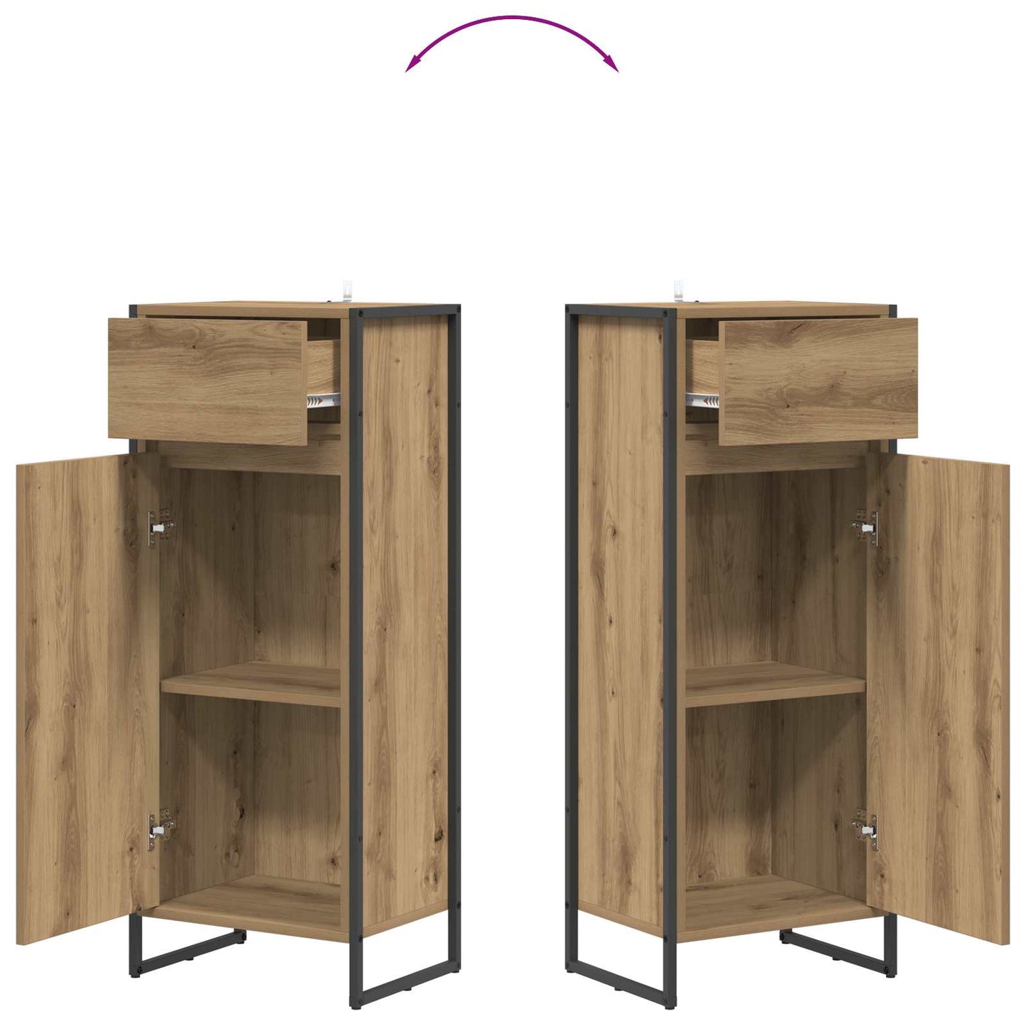 vidaXL Badezimmerschrank mit Tür Kunsthandwerk Eiche 40 x 30 x 100 cm