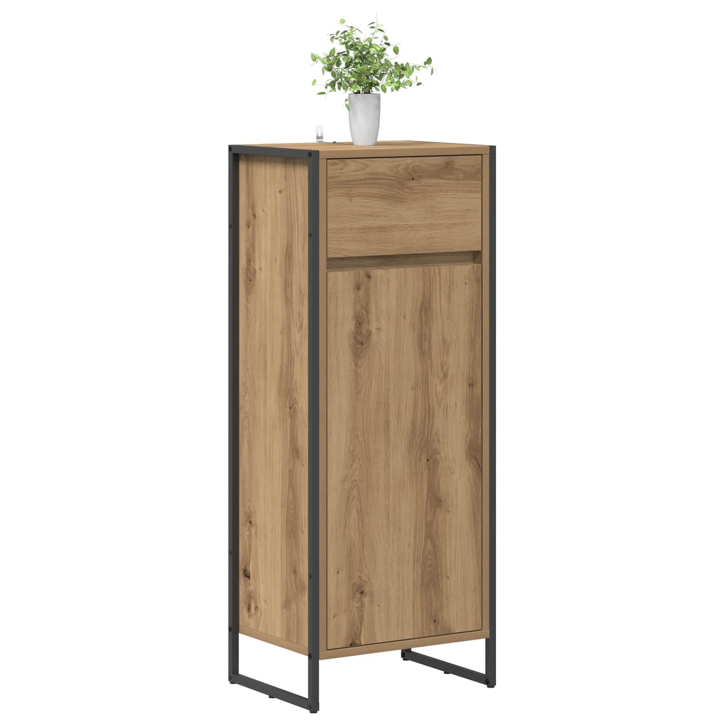 vidaXL Badezimmerschrank mit Tür Kunsthandwerk Eiche 40 x 30 x 100 cm