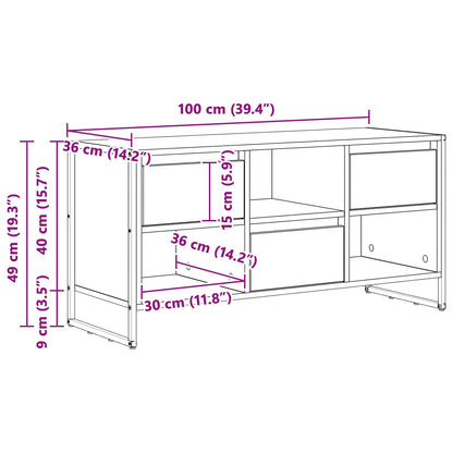vidaXL TV-Schränk Kunsthandwerk Eiche 100 x 36 x 49,5 cm Holzwerkstoff