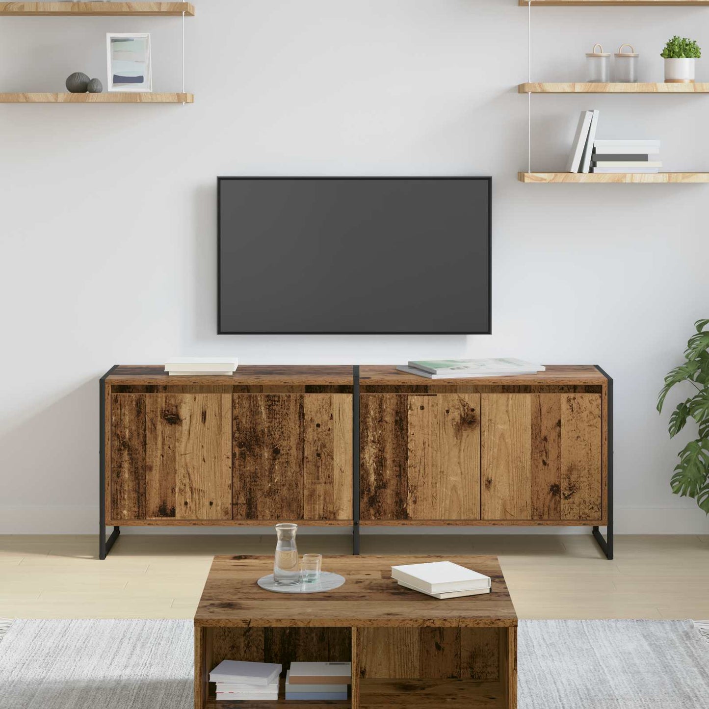 vidaXL TV-Schränk Altholz 140 x 36 x 49,5 cm Holzwerkstoff