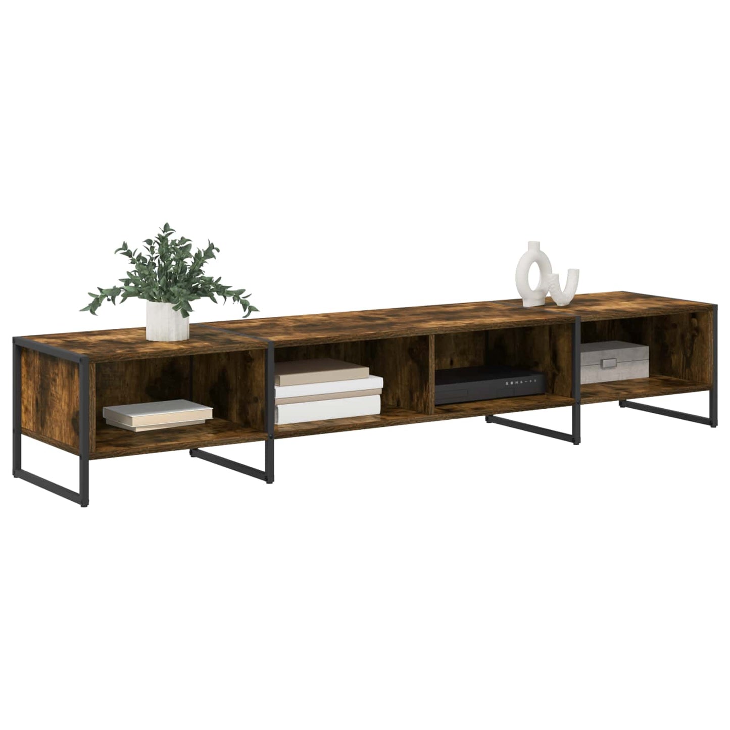 vidaXL Meuble TV chêne fumé 170,5 x 36 x 30,5 cm bois d'ingénierie