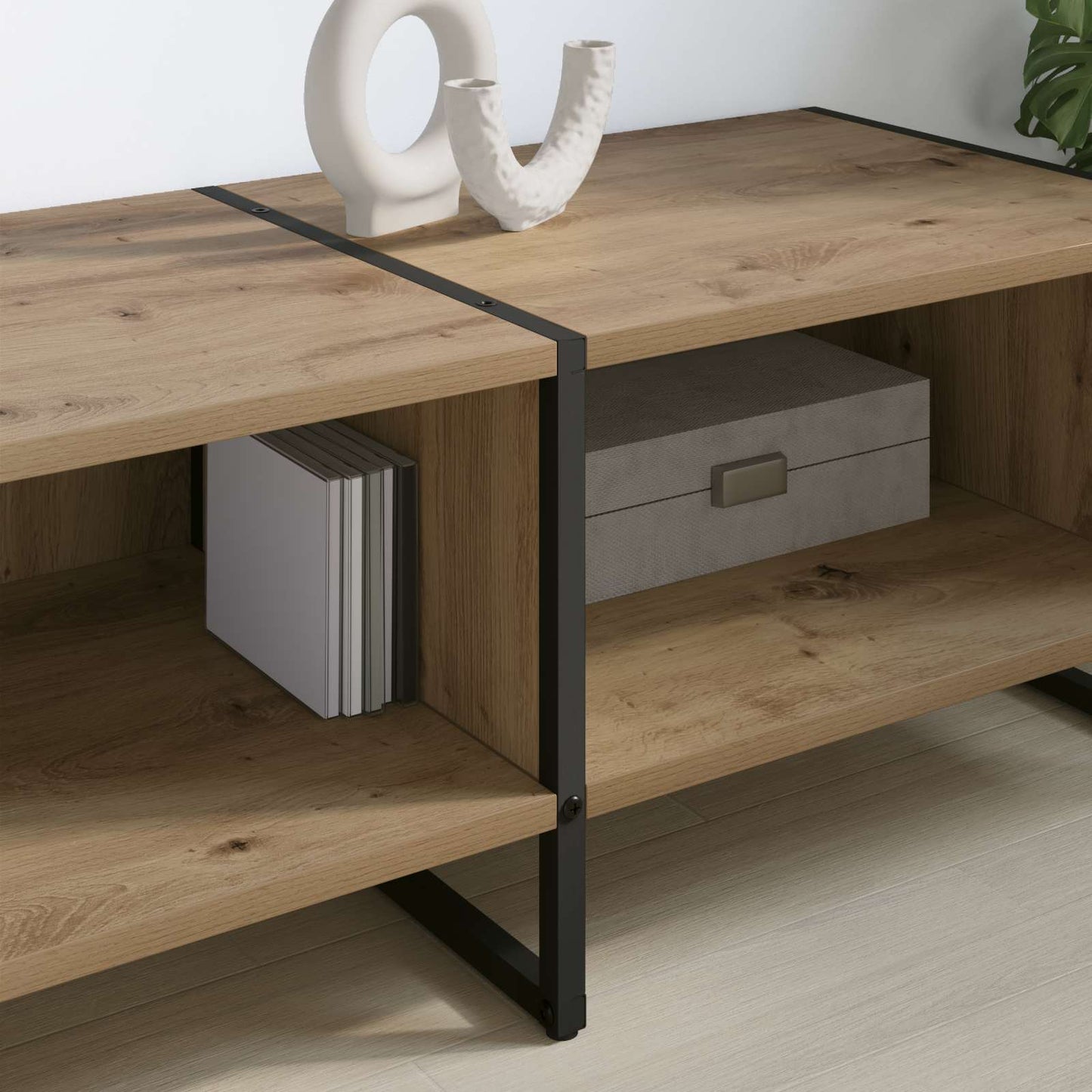 vidaXL Meuble TV fait main Chêne 170,5 x 36 x 30,5 cm