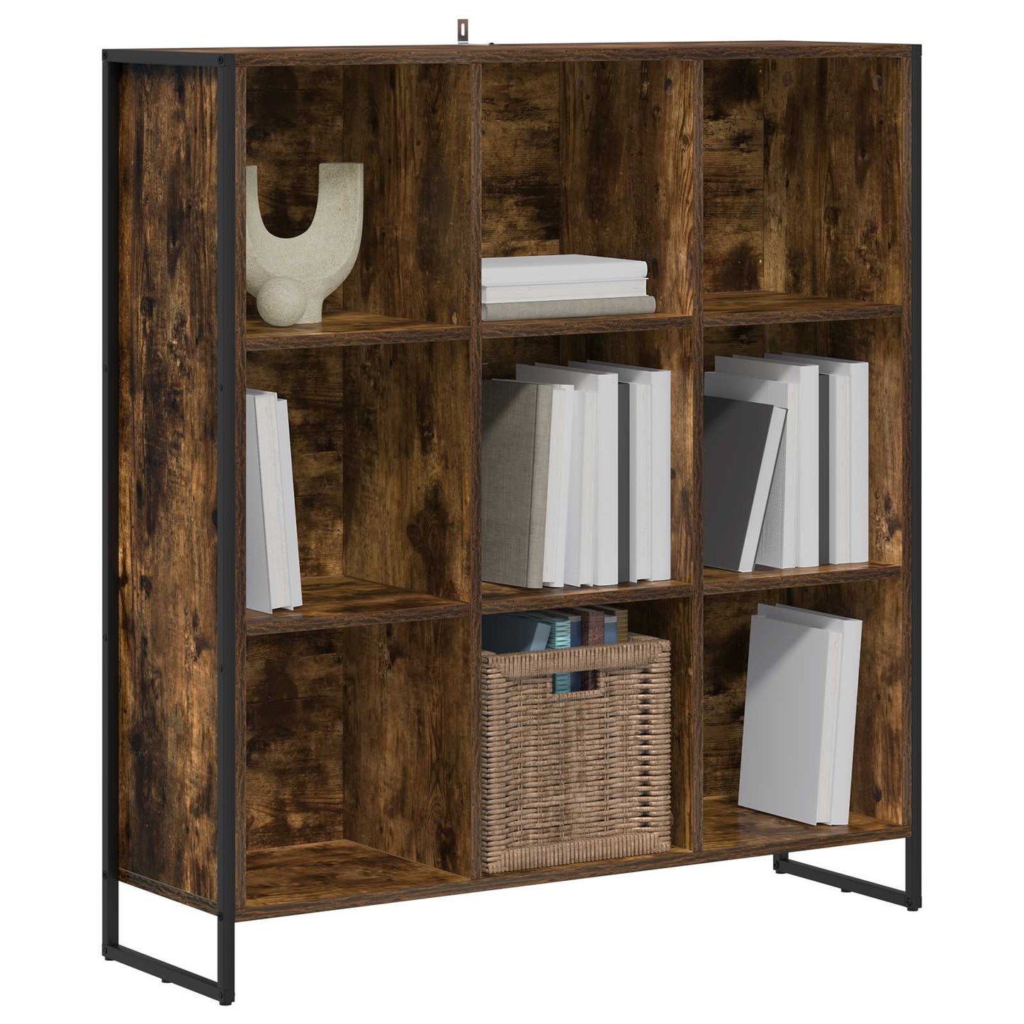 vidaXL Bibliothèque chêne fumé 99,5 x 30 x 108,5 cm, bois d'ingénierie