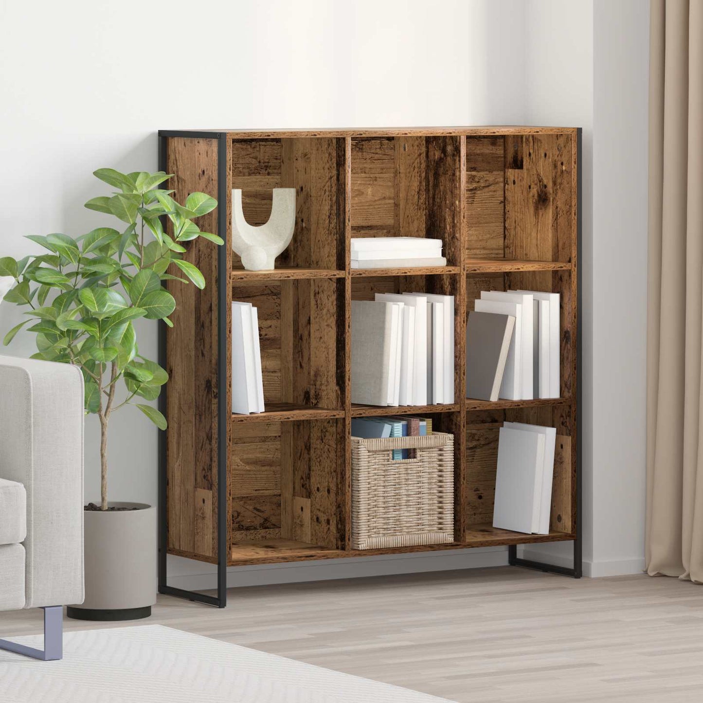 vidaXL Bibliothèque en bois de récupération 99,5 x 30 x 108,5 cm, bois d'ingénierie