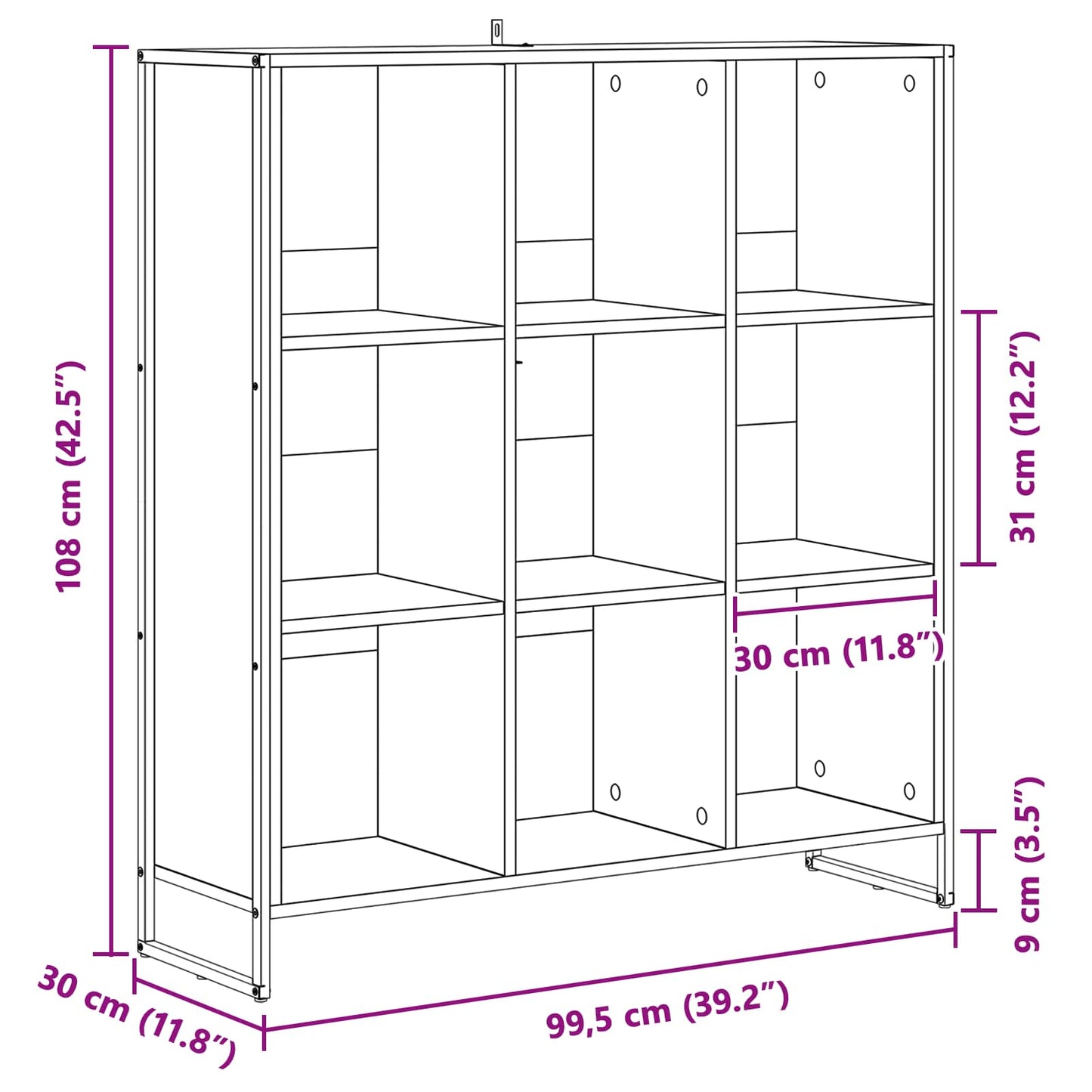 vidaXL Étagère artisanale Chêne 99,5 x 30 x 108,5 cm