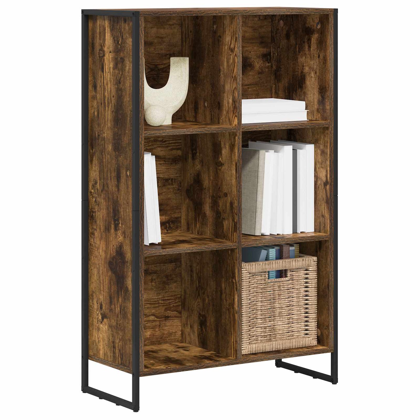 vidaXL Bibliothèque chêne fumé 99,5 x 30 x 108,5 cm, bois d'ingénierie