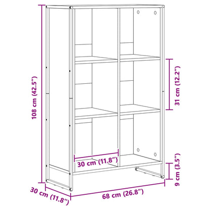 Bücherregal Graues Sonoma 99,5 x 30 x 108,5 cm Holzwerkstoff