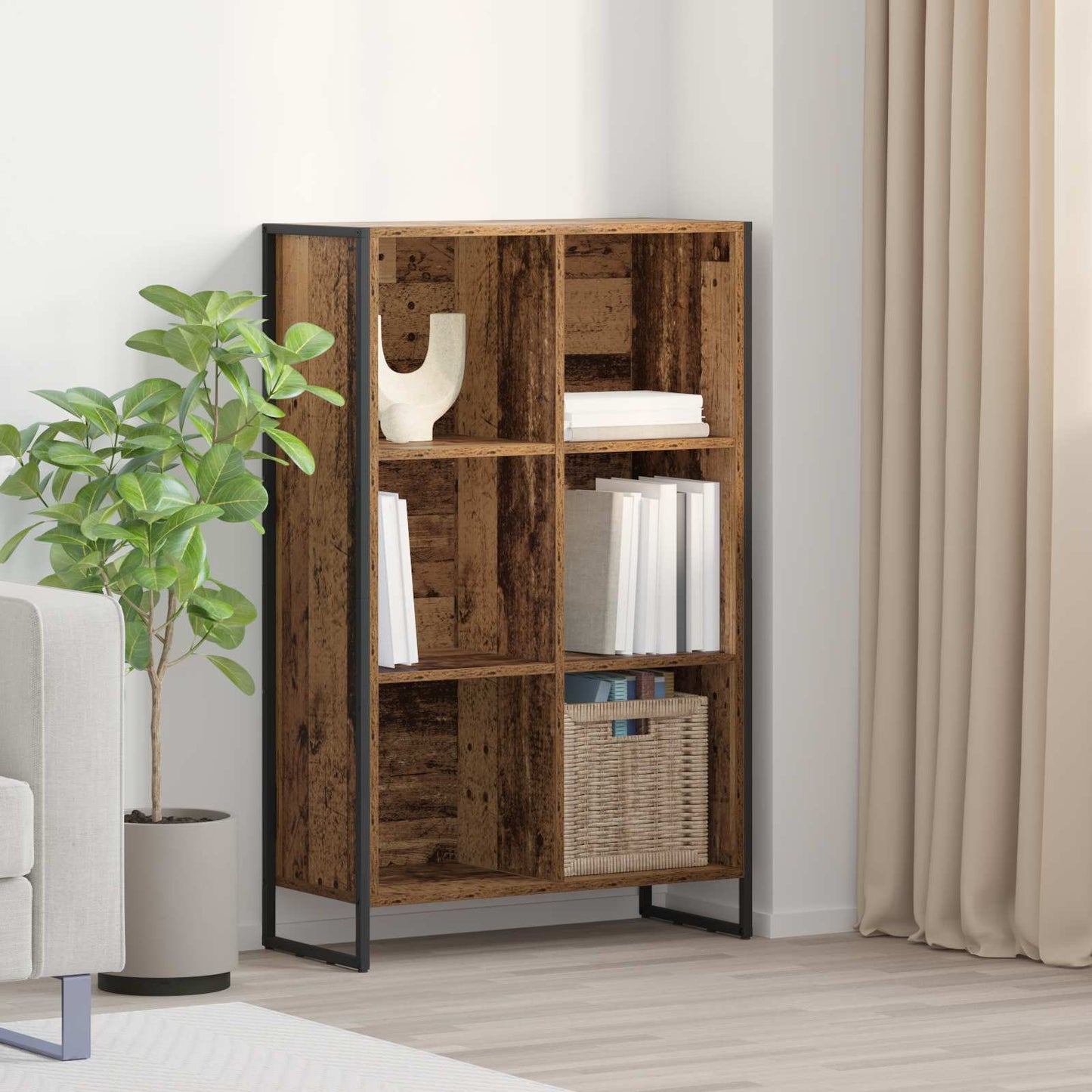 vidaXL Bibliothèque en bois de récupération 99,5 x 30 x 108,5 cm, bois d'ingénierie