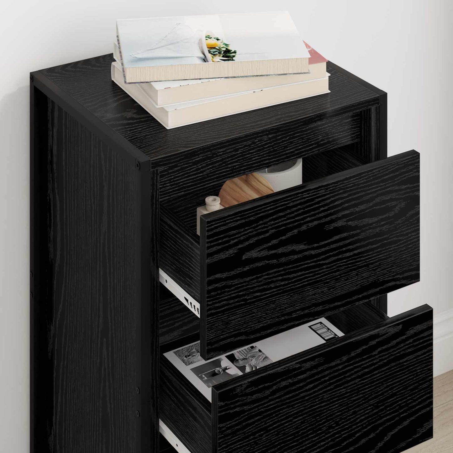vidaXL Sideboard Schwarz Eichen-Optik 42 x 36 x 75,5 cm Holzwerkstoff