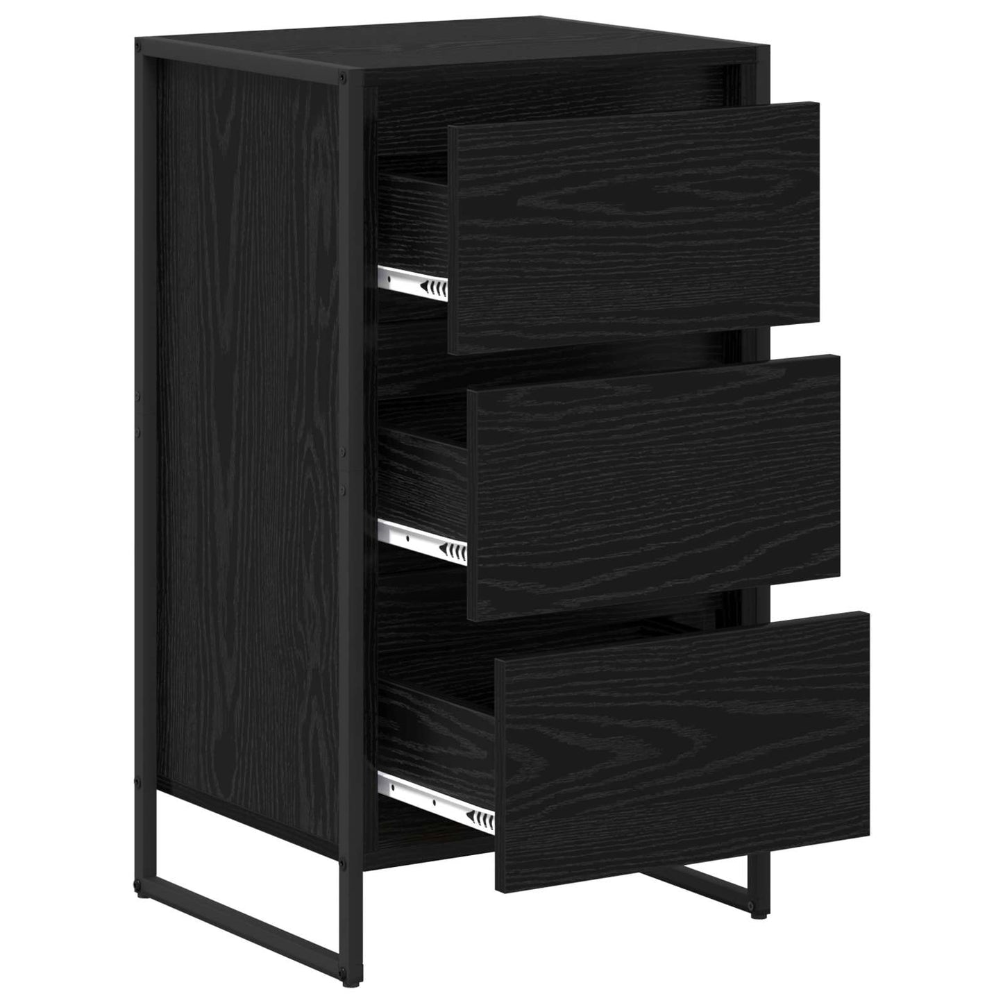 vidaXL Sideboard Schwarz Eichen-Optik 42 x 36 x 75,5 cm Holzwerkstoff