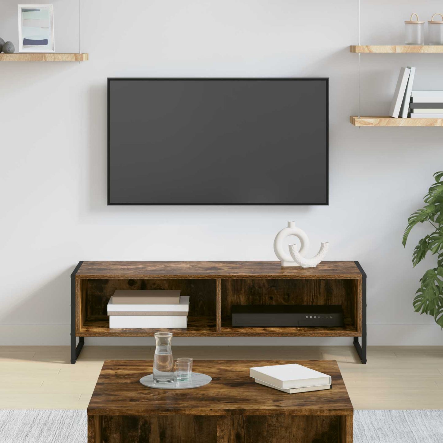 vidaXL TV-Schränk Raucharbe 100 x 36,5 x 30,5 cm Holzwerkstoff