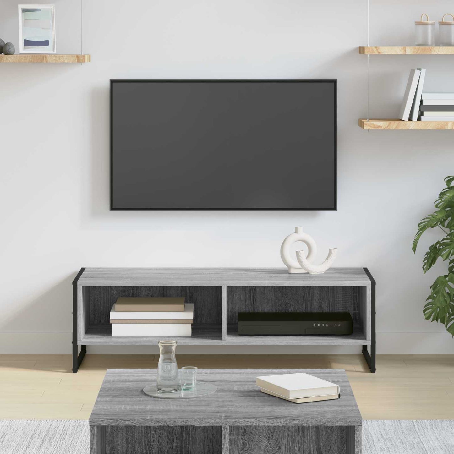 vidaXL TV-Schränk Graues Sonoma 100 x 36,5 x 30,5 cm Holzwerkstoff