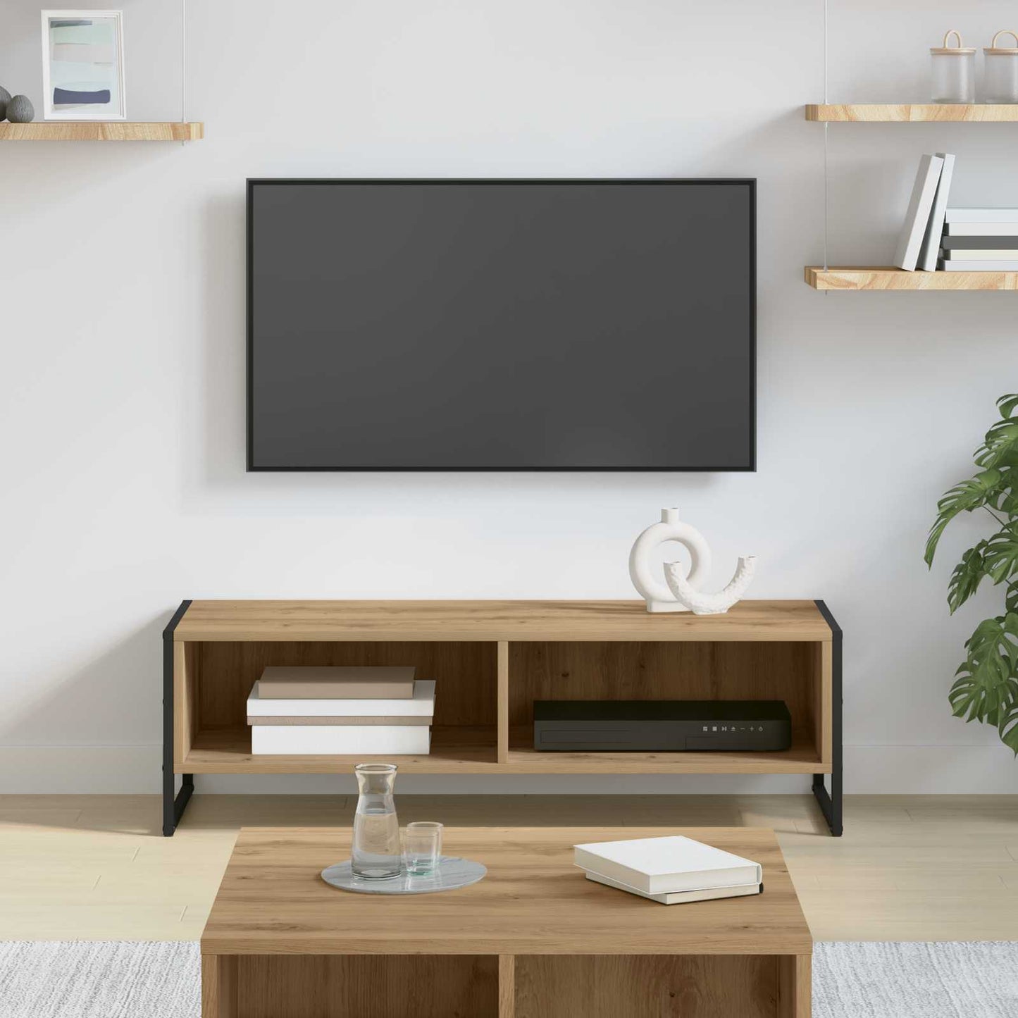 vidaXL TV-Schränk Kunsthandwerk Eiche 100 x 36,5 x 30,5 cm