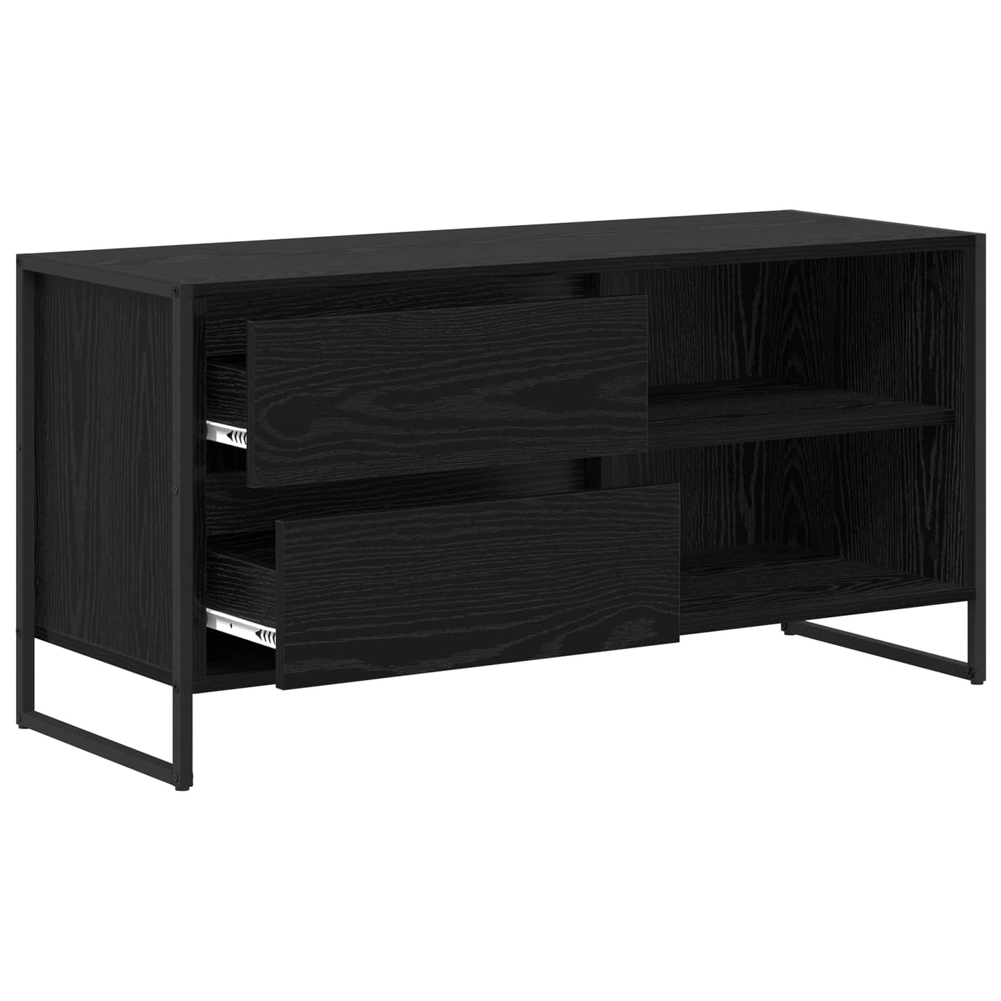 vidaXL TV-Schränk Schwarz Eichen-Optik 100 x 36 x 49,5 cm