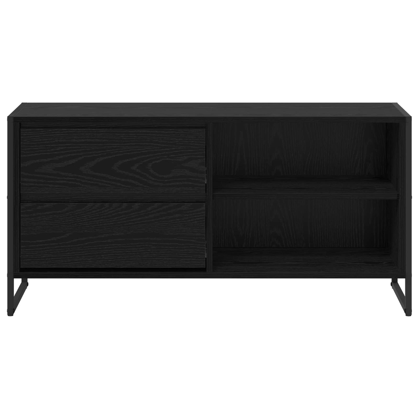 vidaXL TV-Schränk Schwarz Eichen-Optik 100 x 36 x 49,5 cm