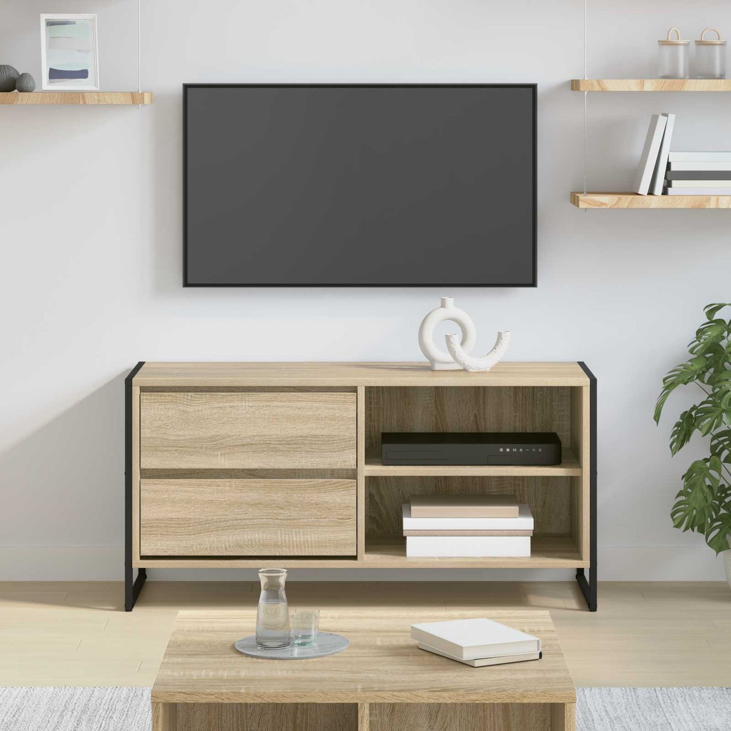 vidaXL TV-Schränk Sonoma 100 x 36 x 49,5 cm Holzwerkstoff