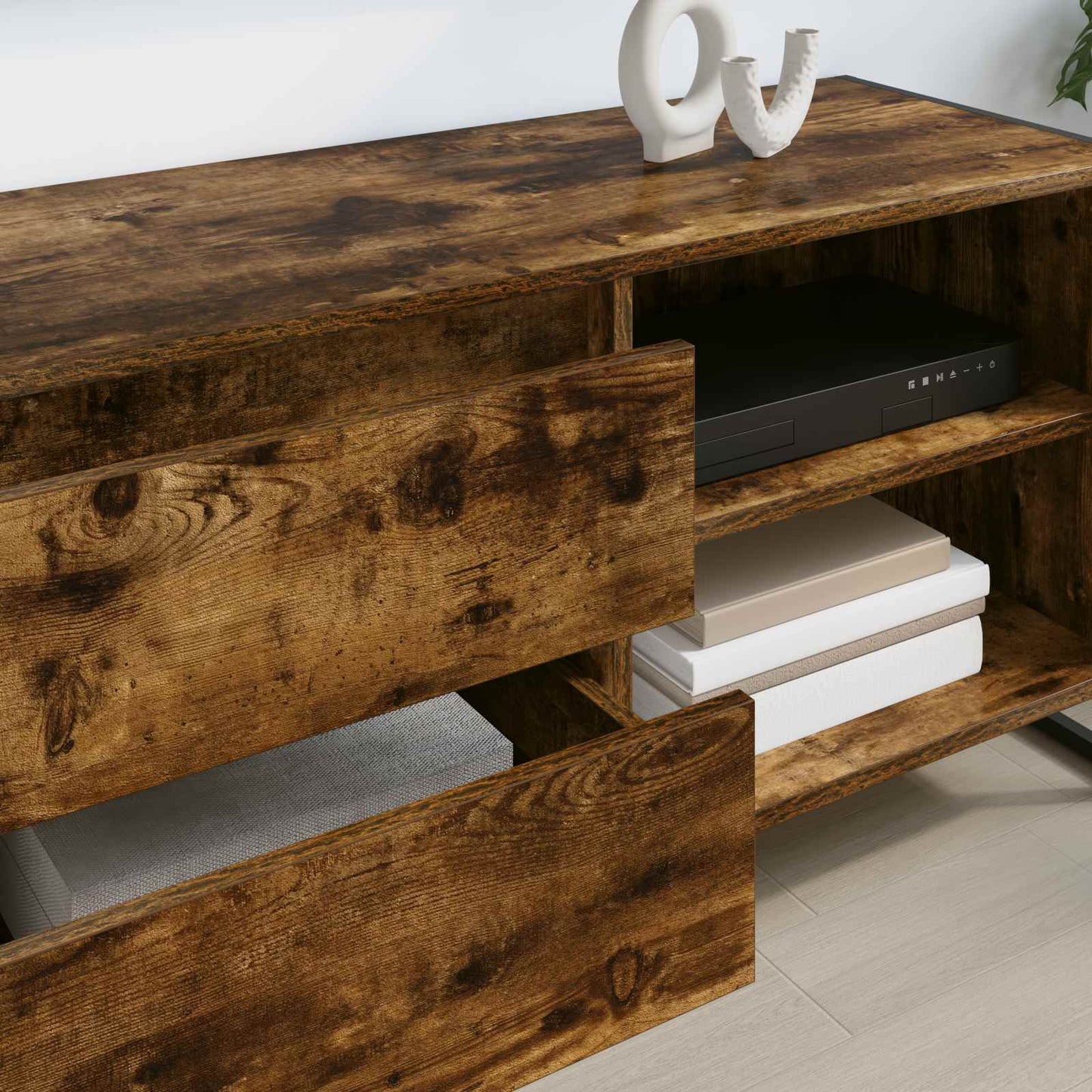 vidaXL TV-Schränk Raucharbe 100 x 36 x 49,5 cm Holzwerkstoff