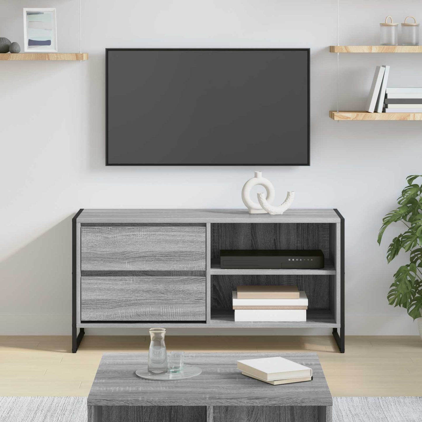 vidaXL TV-Schränk Graues Sonoma 100 x 36 x 49,5 cm Holzwerkstoff