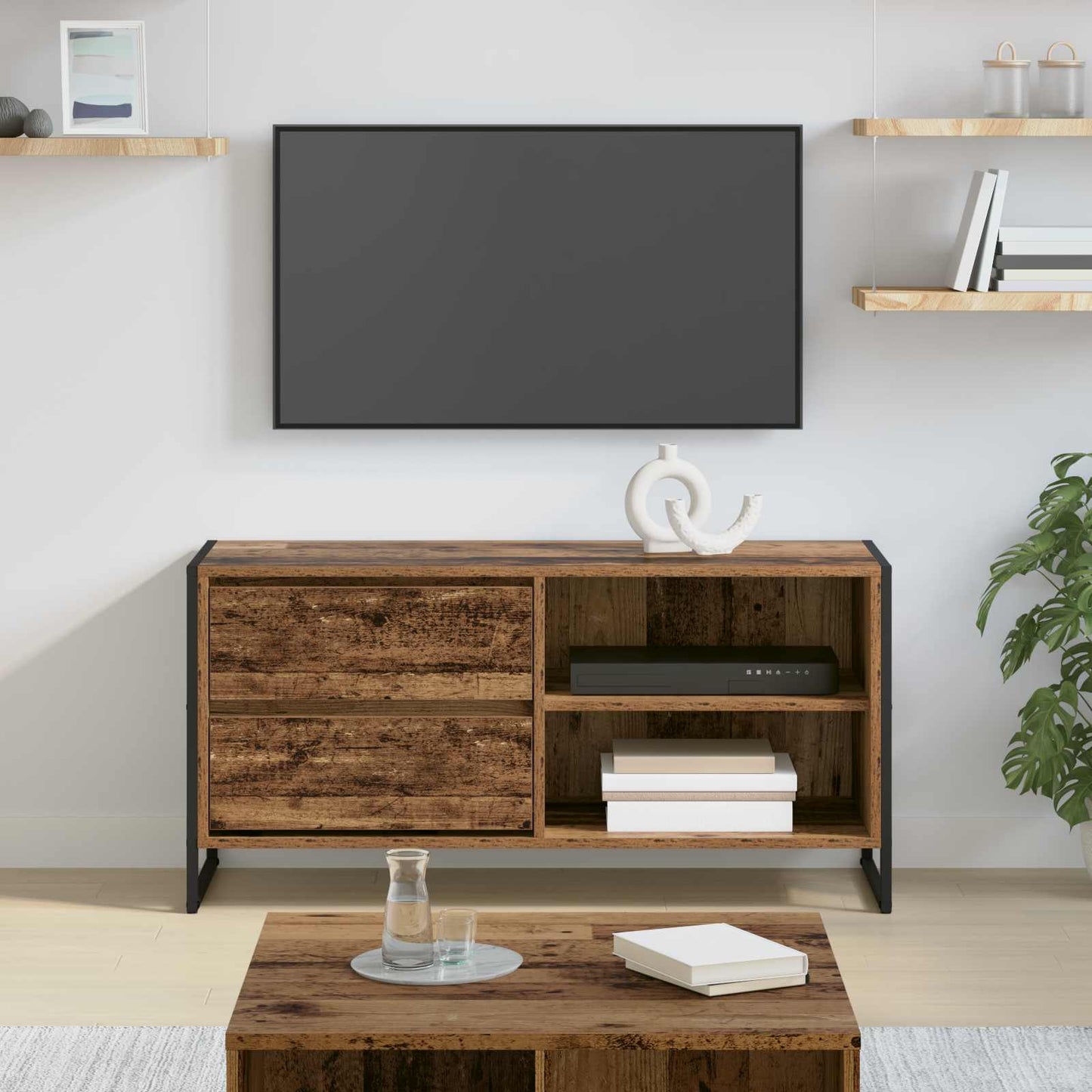 vidaXL TV-Schränk Altholz 100 x 36 x 49,5 cm Holzwerkstoff