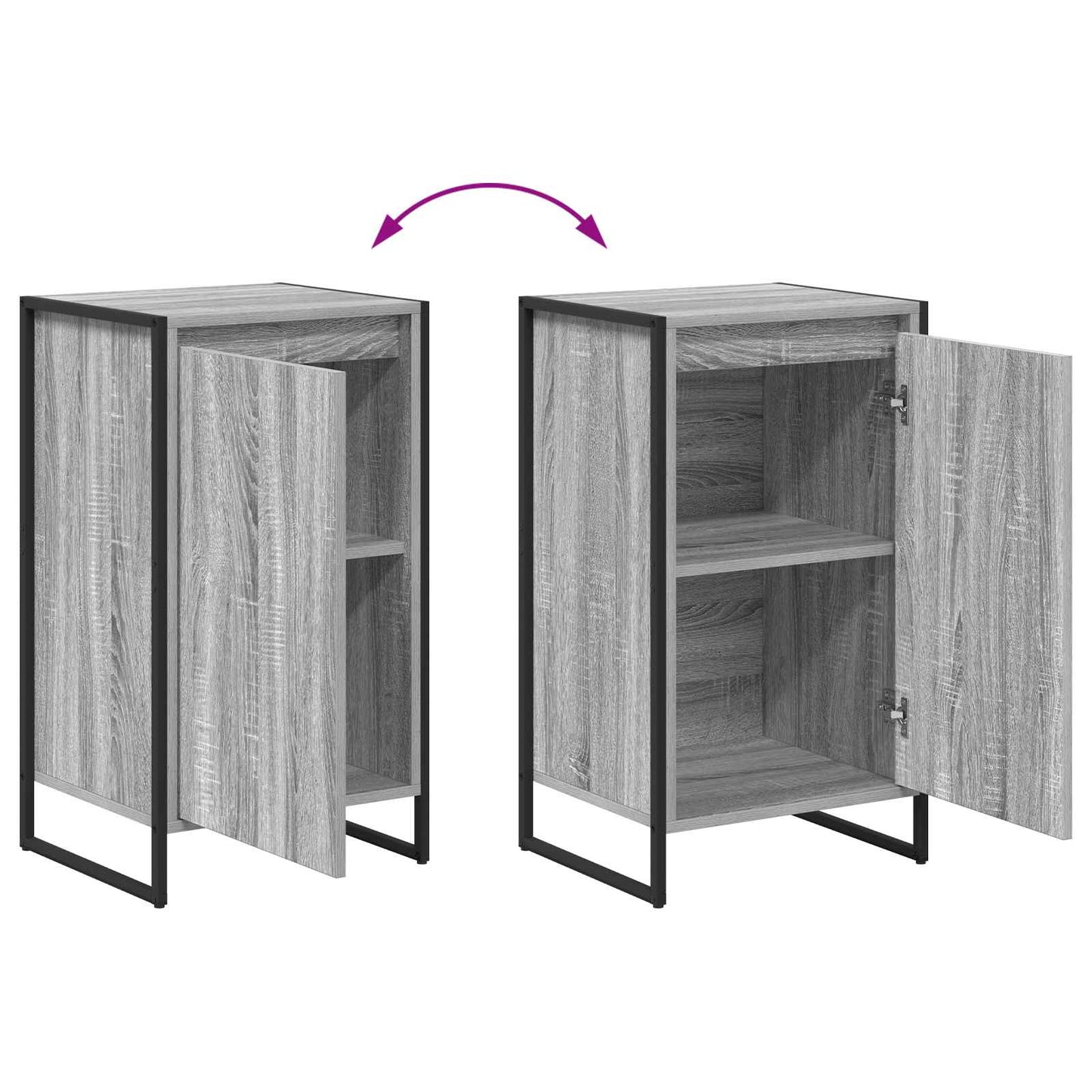 vidaXL Sideboard Graues Sonoma 43 x 36 x 75,5 cm Holzwerkstoff