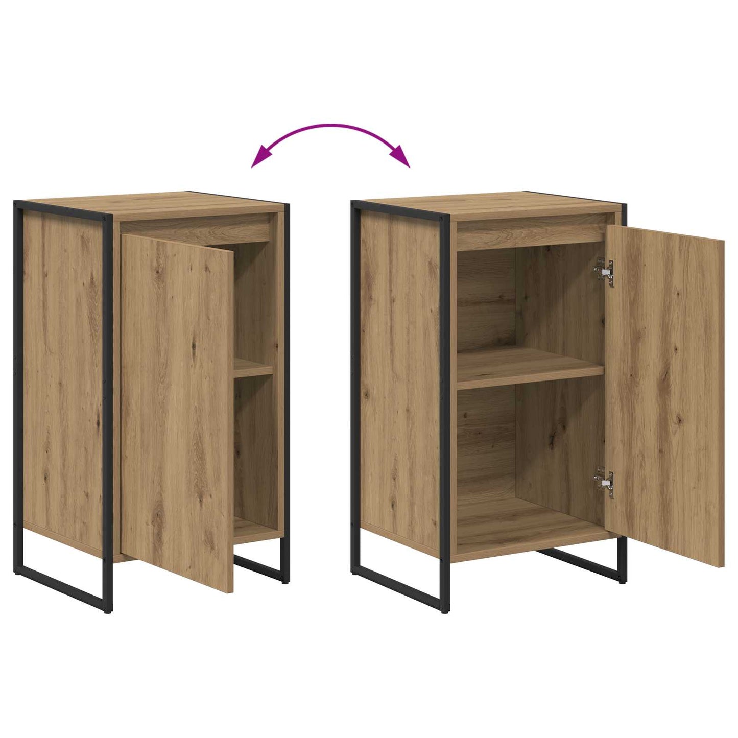 vidaXL Sideboard Kunsthandwerk Eiche 43 x 36 x 75,5 cm Holzwerkstoff