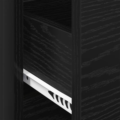 vidaXL Sideboard Schwarz Eichen-Optik 79 x 36 x 75.5 cm Holzwerkstoff
