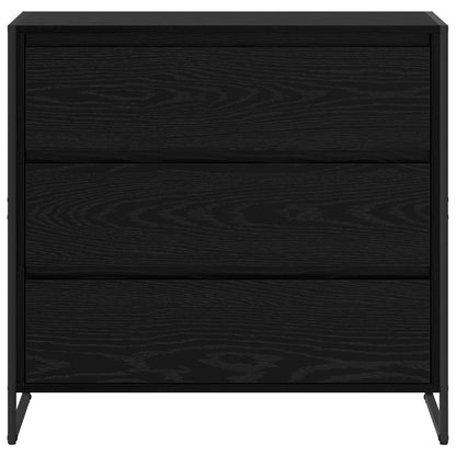 vidaXL Sideboard Schwarz Eichen-Optik 79 x 36 x 75.5 cm Holzwerkstoff