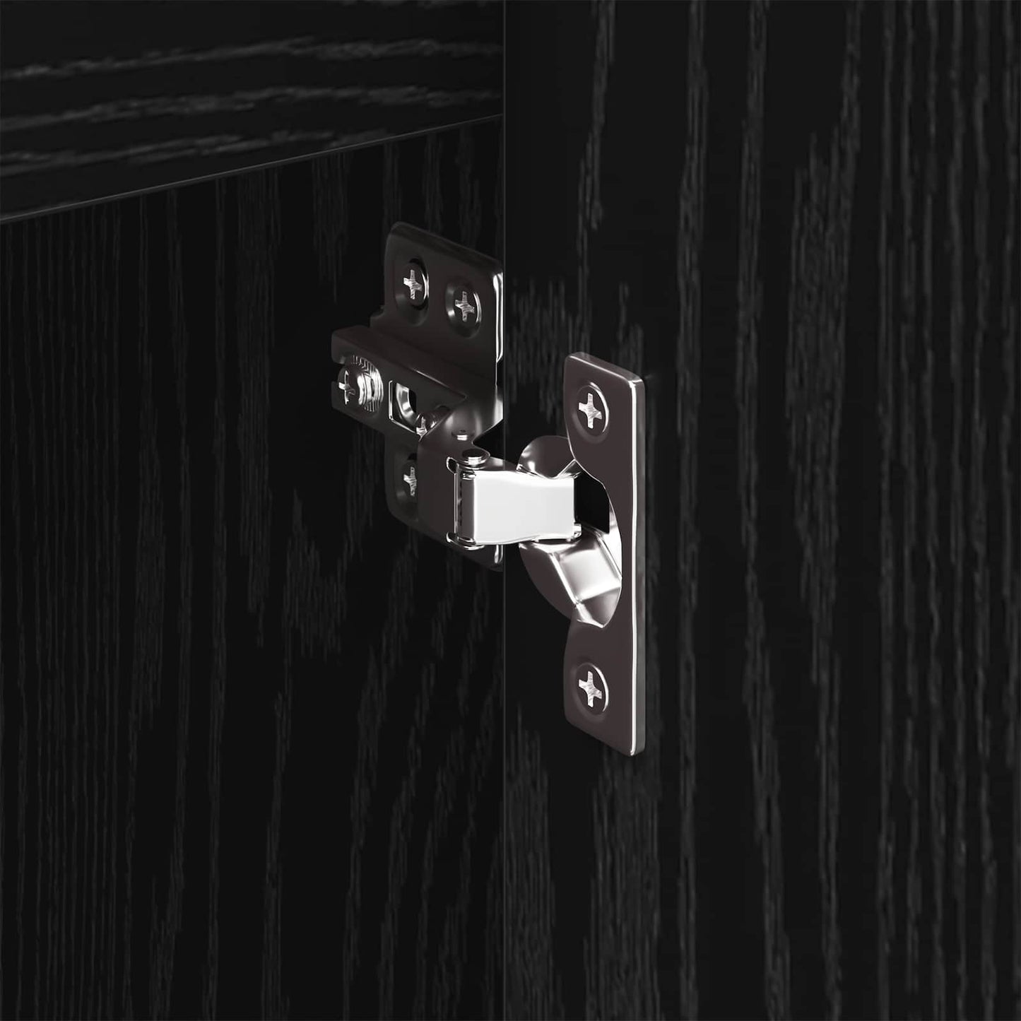 Seitenschrank Schwarz Eichen-Optik 79 x 36 x 75 cm