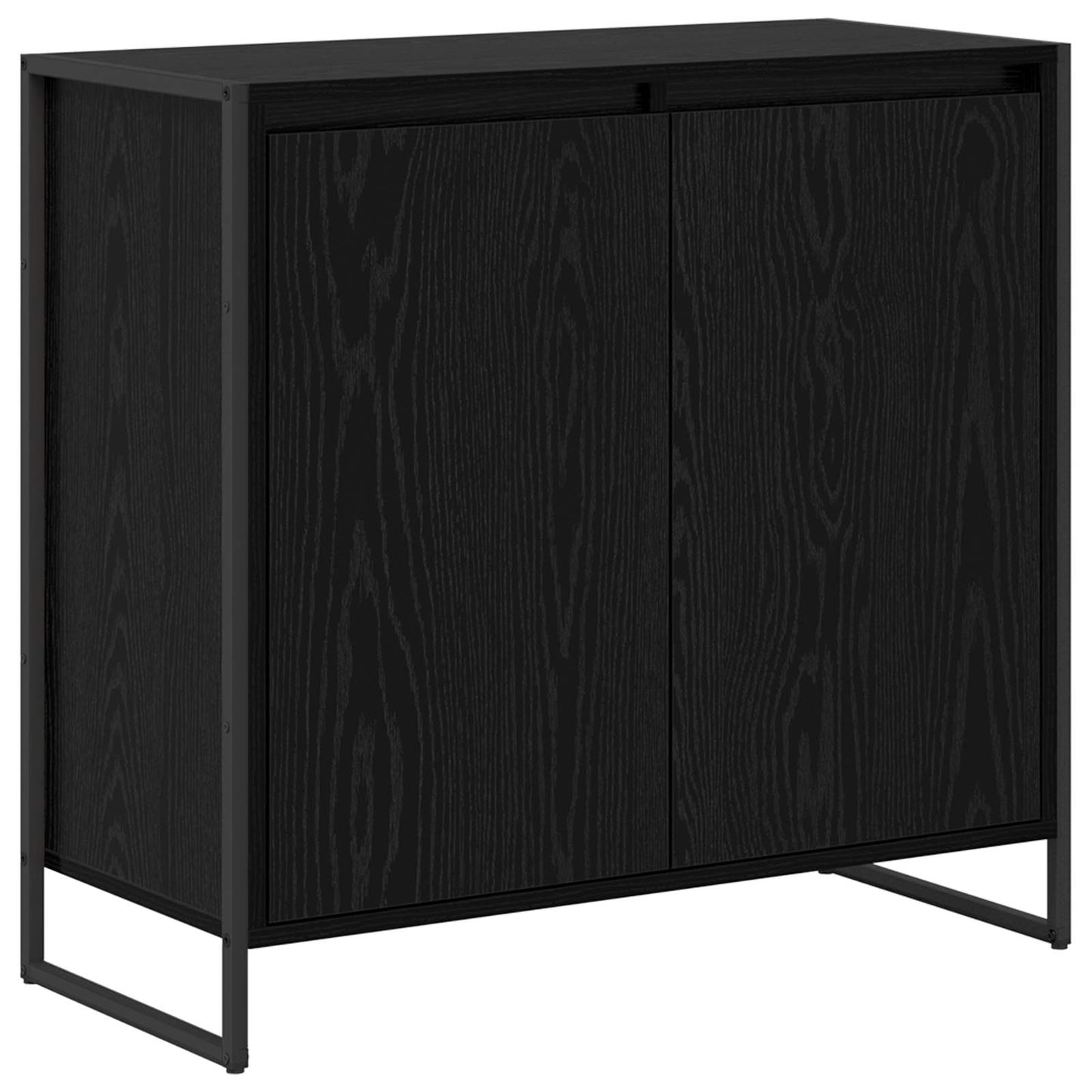Seitenschrank Schwarz Eichen-Optik 79 x 36 x 75 cm