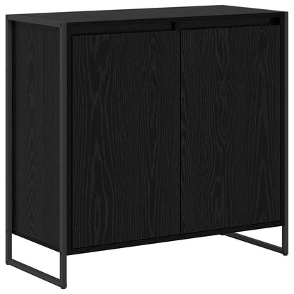Seitenschrank Schwarz Eichen-Optik 79 x 36 x 75 cm