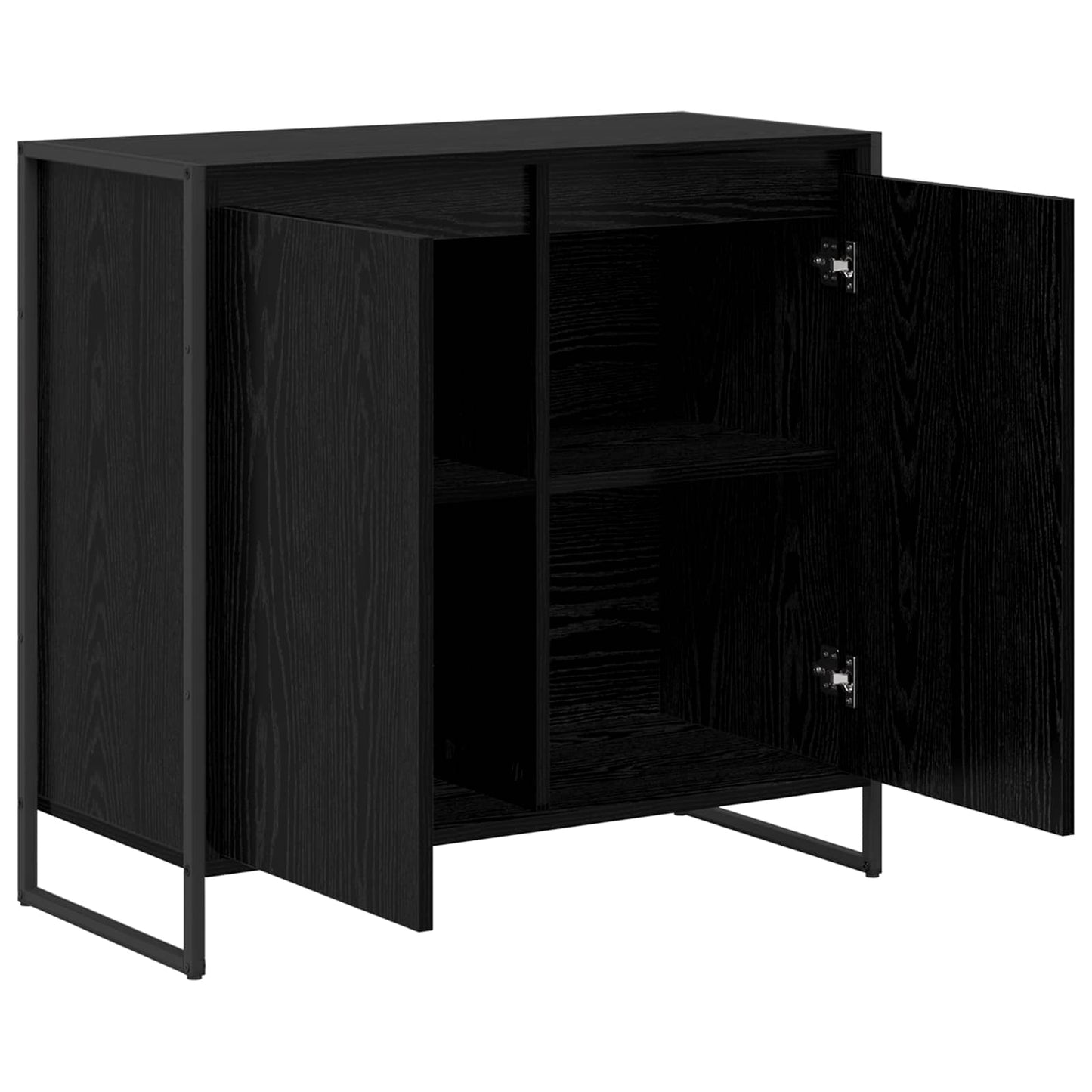 Seitenschrank Schwarz Eichen-Optik 79 x 36 x 75 cm