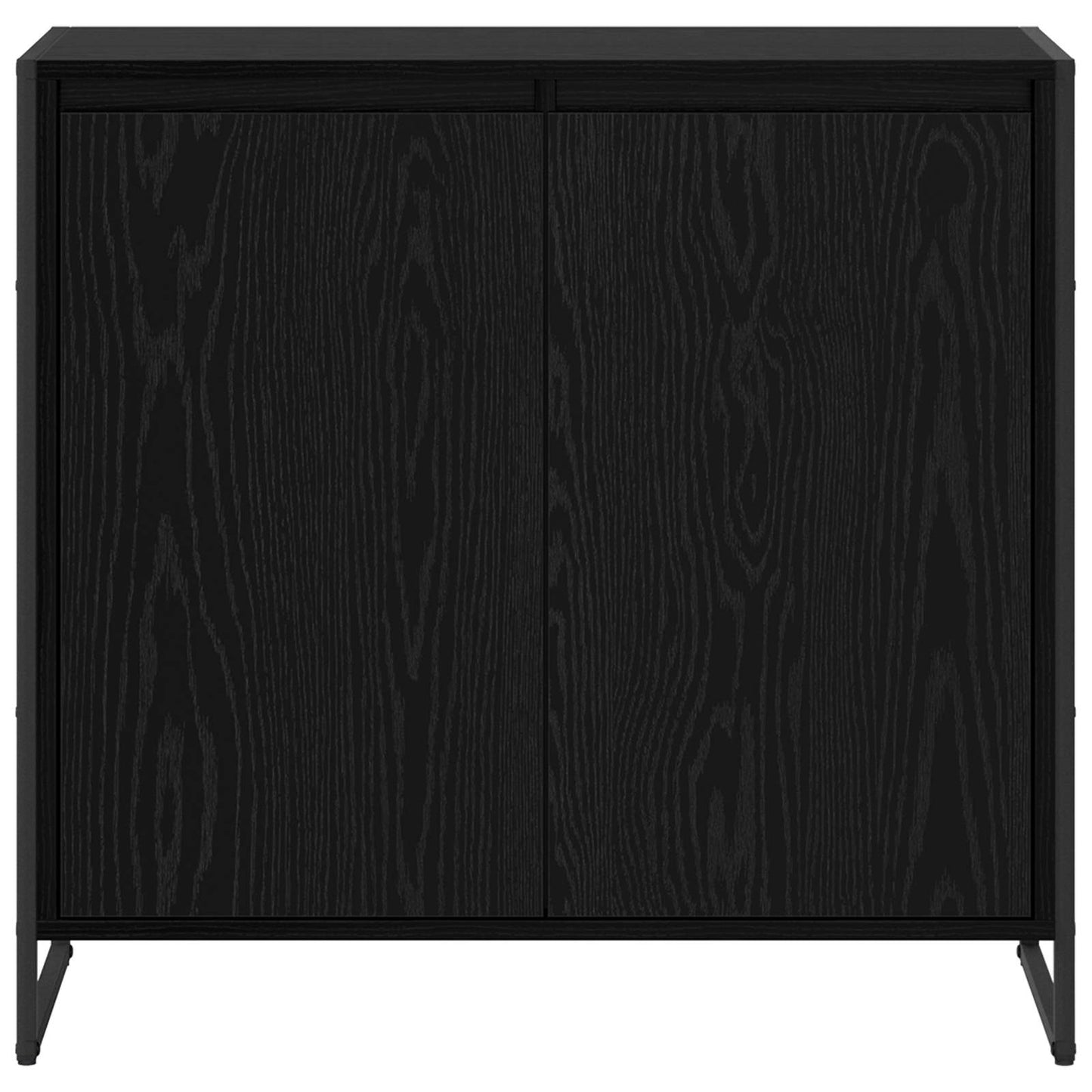 Seitenschrank Schwarz Eichen-Optik 79 x 36 x 75 cm