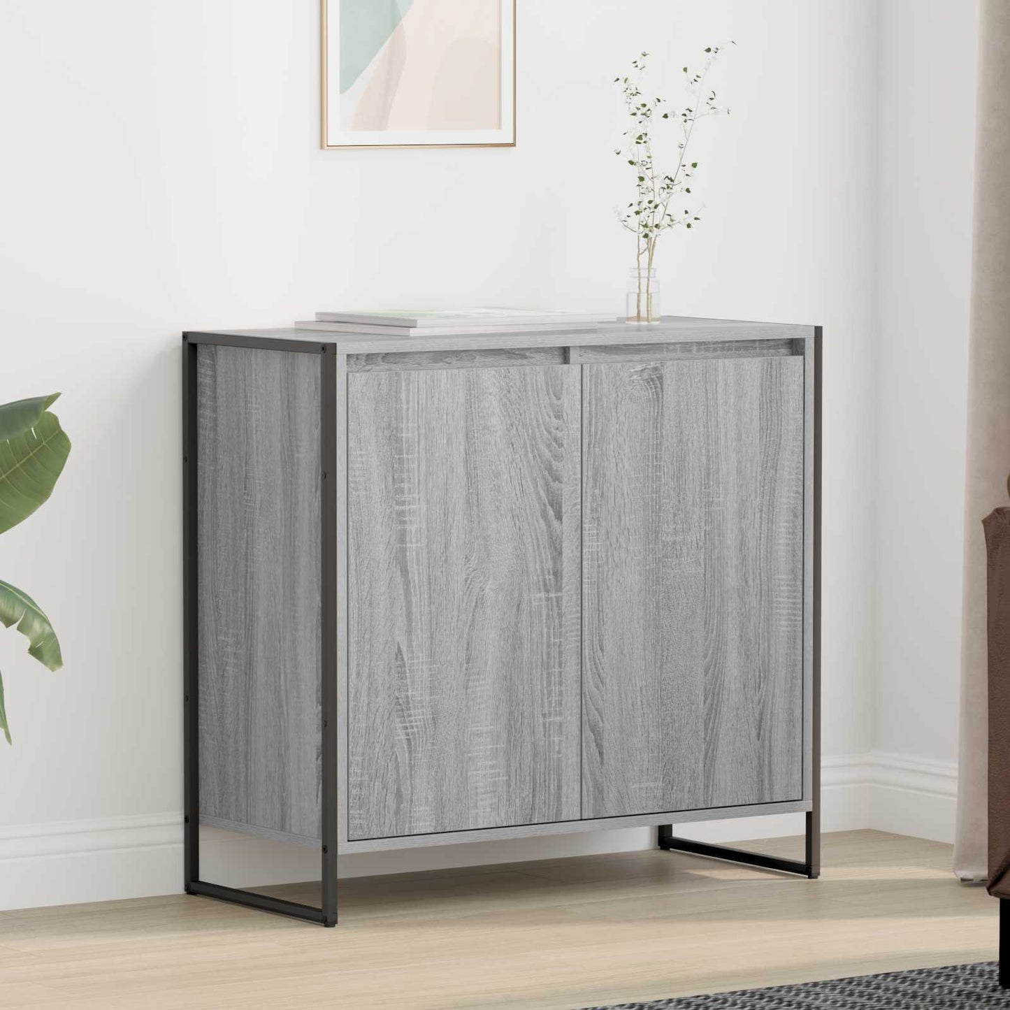 vidaXL Seitenschrank Graues Sonoma 79 x 36 x 75 cm Holzwerkstoff