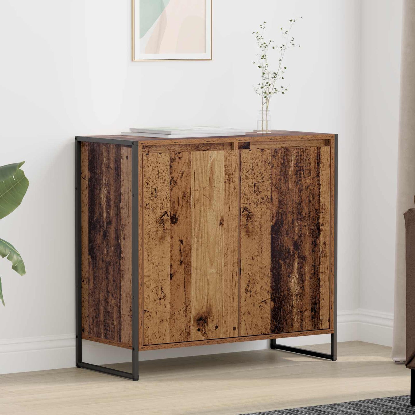 vidaXL Seitenschrank Altholz 79 x 36 x 75 cm Holzwerkstoff