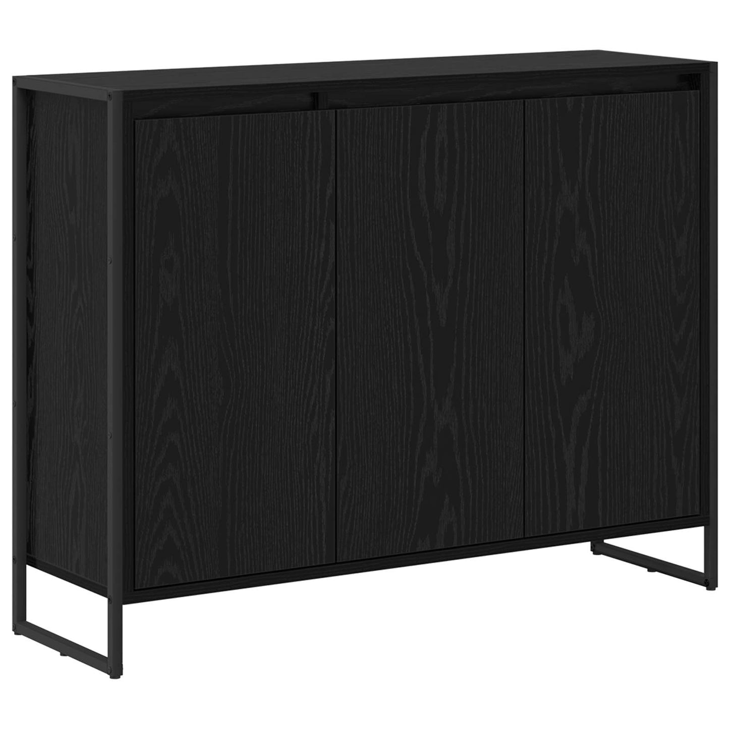 Seitenschrank Schwarz Eichen-Optik 96,5 x 30 x 75 cm