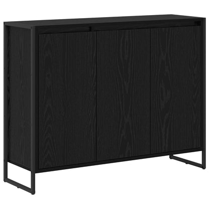Seitenschrank Schwarz Eichen-Optik 96,5 x 30 x 75 cm
